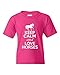 Keep Calm and Love Horses Animals Statement Novelty Youth Kids T-Shirt Tee (Large, Hot Pink)