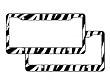A Set of 2 Plastic License Plate Frame Safari Animal Series - Zebra Black and White