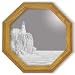 Decorative Etched Mirror - Lighthouse Art Etching, Octagon Solid Oak Framed Wall Mirror