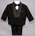 Apparel : Value Priced Boys Black Tuxedo Outfit with Vest in Infants and Toddler Sizes