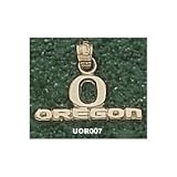 Oregon Ducks Solid 10K Gold ''O OREGON'' 5/16'' Pendant