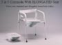 Elongated Seat 3 in One Bedside Commode, Made in USA