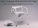 Elongated Seat 3 in One Bedside Commode, Made in USA Elongated Seat 3 in One Bedside Commode, Made in USA