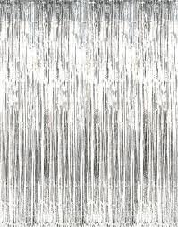 3' X 8' (36" X 96") 3 ft X 8 ft. Metallic Silver Foil Fringe Curtains Door Window Curtain Party Decoration- (Silver, 3' X 8'- Pack of 6)