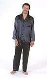 DreamSacks - Clothing/Nightwear Men's Charmeuse Silk Pajamas 2X Black