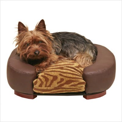 Furniture Quality Oval Dog Bed in Zebra / Chocolate