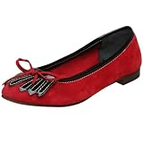 Butter Women's Licorice Ballerina Flat,Red/Black Patent,6.5 M US