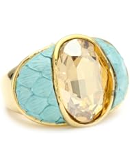 Ted Rossi "Resort" Oval Gem and Python Dome Adjustable Ring