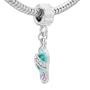Pugster Blue Beach Sandal Dangle Crystal Beads - Pandora Charm & Bracelet Compatible