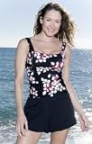 Midnight Garden Square Neck Tankini Top - Women's Swimwear Plus Size Swimsuit