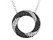 White and Black Diamond Circle Pendant 1/4 Carat title=