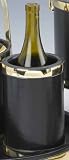 Kraftware 50078 Sophisticates Black with Polished Brass Deluxe Wine Chiller