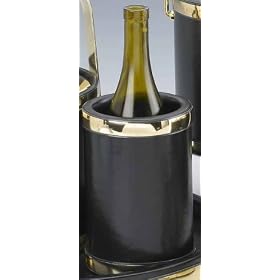 Kraftware 50078 Sophisticates Black with Polished Brass Deluxe Wine Chiller by Kraftware
