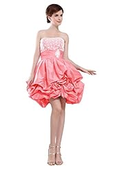 Plus Size Strapless Cocktail Short Satin Open-Back Beaded Ruched Club Dress/Evening Dress/Homecoming Dress/Prom Dress/Quinceanera Dress/Wedding Party Dress 
