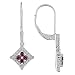 14k White Gold Ruby and Diamond Dangle Earring