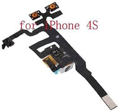iPhone 4S BLACK Headphone Audio Jack Volume Mute Silent Switch Button Flex Cable