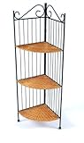 4D Concepts 3-Tier Corner Bookcase, Wicker/ Metal 4D Concepts 3-Tier Corner Bookcase, Wicker/ Metal