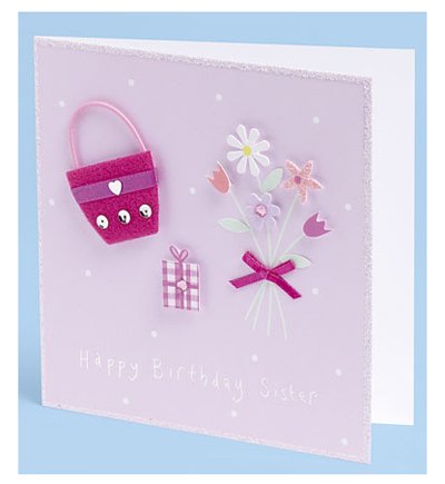 Handmade Sister Flitter Card