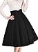 Miusol Women's Vintage High Waist A-line Retro Casual Swing Skirt