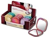 Case of 18 Jewel Tone Double 2X Mirror Compacts in Assorted Colors