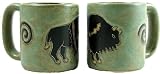 Set Of Two (2) MARA STONEWARE COLLECTION - 16 Oz. Coffee Cup Collectible Dinner Mugs - Pueblo Buffalo Design