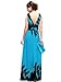 Ever Pretty V-neck Printed Chiffon Ruched Empire Line Maxi Party Dress 09641