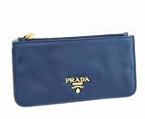 【並行輸入】プラダ PRADA コインケース（小銭入れ） 1M1197 TESS SAFF ナイロン/型押しカーフ DENIM MERCURIO (ブルー) PRADA コインケース
