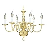 Livex Lighting 5006-02 Williamsburg 6 Light Polished Brass Chandelier
