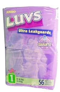 Luvs Ultra Leakguards - Jumbo Pack Size 1 8-14 lbs