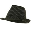 Pinstripe Fedora Hats-BlackWhite W19S68E