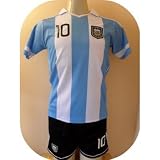 ARGENTINA # 10 MESSI SOCCER KIDS SET HOME JERSEY & SHORT SIZE 20.NEW