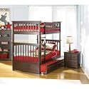 Atlantic Furniture Columbia Antique Walnut Bunk Bed w/ Raised Panel Trundle