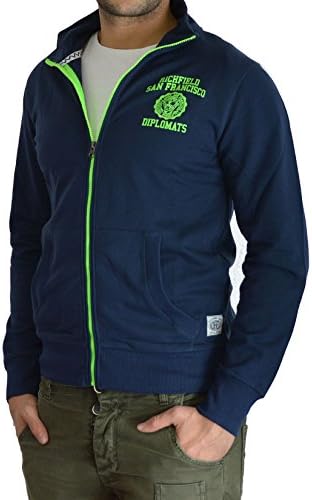 CTM Richfield Men's Sweatshirt without hood, long sleeves and frontal Richfield stamp, frontal pockets and zip closure