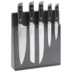 Pradel Jean Dubost - 18509 - Bloc de Cuisine Aimanté Massif - 5 Couteaux Ventoux - Acier - Nylon Noir Pradel Jean Dubost - 18509 - Bloc de Cuisine Aimanté Massif - 5 Couteaux Ventoux - Acier - Nylon Noir
