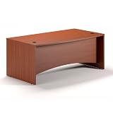 Cherry Laminate Bow Front Executive Desk Cherry