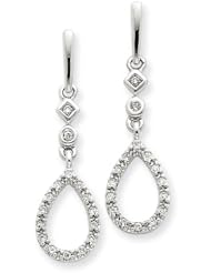 14k White Gold Diamond Teardrop Earrings. Carat Wt- 0.25ct. Metal Wt- 3.18g