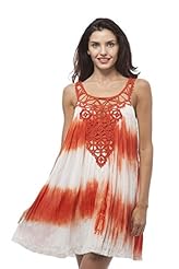 Tie Dye Print Cotton Tunic/Mini Dress 