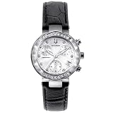 Accutron Women's Chamonix Diamond Chronograph Black Leather Watch #26R22