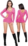 Sheer Pink Cut Out Soft Stretch Crochet Dress and G-String