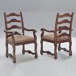 La Questa "Cottonwood" Arm Chair with Brown Distressed Faux Leather Fabric, 18-1/2" Seat Height - 2 pcs in 1 carton By Powell Furniture