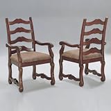 La Questa "Cottonwood" Arm Chair with Brown Distressed Faux Leather Fabric, 18-1/2" Seat Height - 2 pcs in 1 carton By Powell Furniture