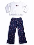 Anita G - Girls 2-Piece Long Sleeved Pant Set, White, Blue