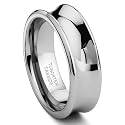 Tungsten Carbide Concave Wedding Band Ring