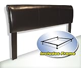 IMAGE OF Espresso Brown Bicast Queen Size Headboard with Steel Metal Frame