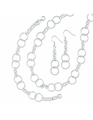 Sterling Silver Necklace, Bracelet and Earring Set