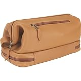 Royce Leather Toiletry Bag w/Zippered Bottom Compartment
