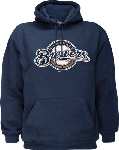 Milwaukee Brewers Navy Primary Logo Hooded Sweatshirt