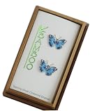 Sterling Silver & Cloisonne Enamel Blue Morpho Butterfly Stud Earrings in Bamboo Gift Box