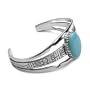 Roderick Tenorio Sterling Silver Turquoise Split Cuff Bracelet
