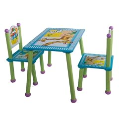 Kinder Tisch mit 2 St�hle eckiger Tisch Sitzgarnitur "Fr�hliche Arche"!